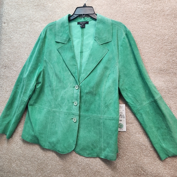 Karen Kane 100% Leather Suede Jacket New with Tags $208 size 1X plus - Picture 1 of 7